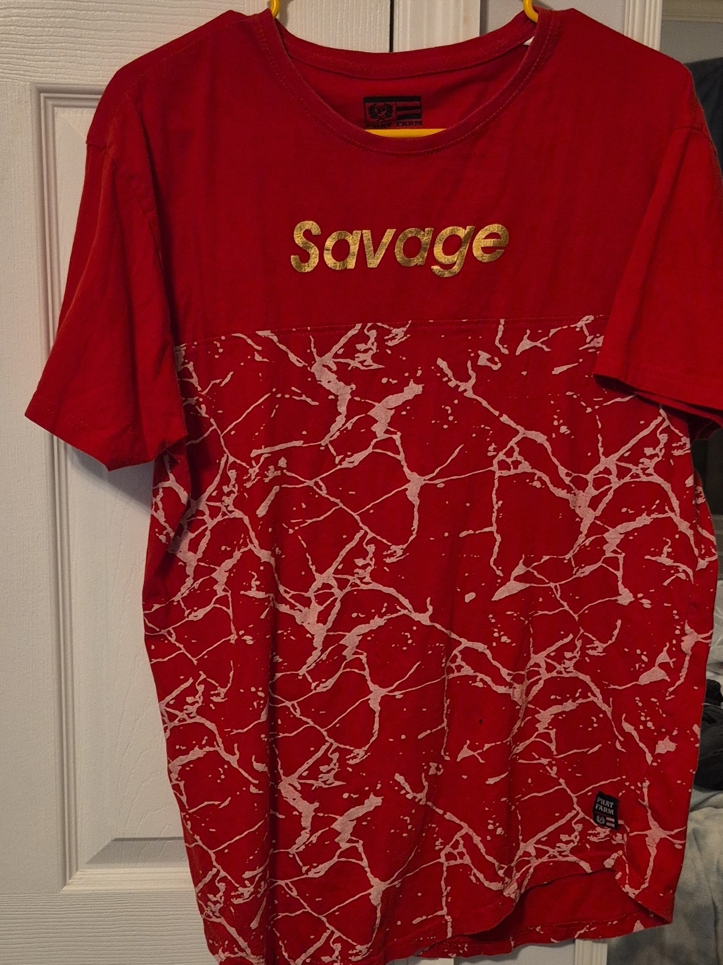 Phat Farm Red Shortsleeve Tee With Gold Logo